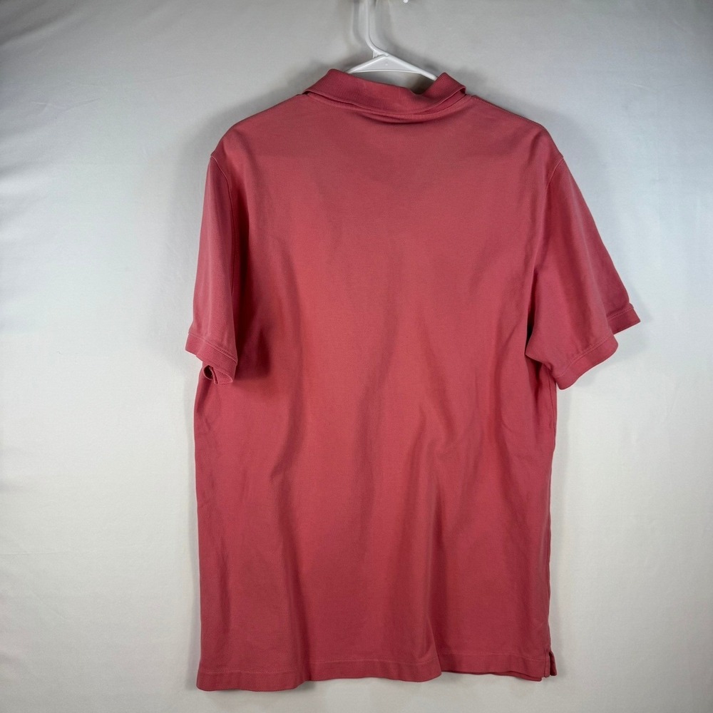 Vineyard Vines Mens Slim Fit Cotton Pique Polo Shirt Salmon Pink Large Logo - Picture 3 of 6